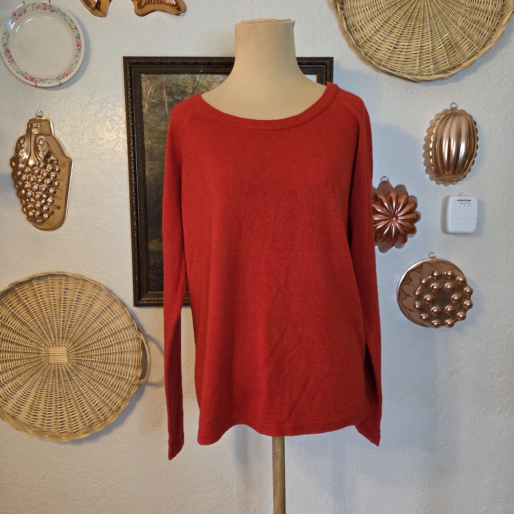 DEPT Backless Cozycore Valentine's Day Red Long Sleeve Sweater